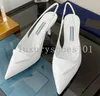 Designers Sandals Brushed Leather Women Slippers High Heels Platform Slides Triangle Flip Flops Flat Slides Screen-printed Ladies Shoes