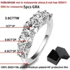 Solitaire Ring AOAIOOS 18k Plated 3.6CT All Moissanite Rings for Women 5 Stones Sparkling Diamond Wedding Band S925 Sterling Silver Jewelry GRAL231220