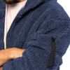 Casaco masculino de pele sintética, jaqueta de trabalho de camurça de dois lados, quente, térmica, com capuz, cor sólida, corta-vento 231219