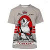 Homens Camisetas Canadá Beaver Camisa Bandeira 3D Impressão Streetwear Homem Mulher O-pescoço Camisetas Harajuku Tees Tops Crianças Roupas