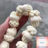 Decorative Figurines Ivory Fruit Carving Palm Lotus Bergamot String Men's And Women's Bracelet Handle DIY Accessories Pendant