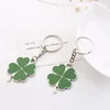 Çanta Parçaları Aksesuarlar Yaratıcı Yeşil Renk Fourleaf Clover Fortune Keychain Anahtar Zincir Yüzük Kolye Kızlar Sevimli Anahtar Hediyeler 231219