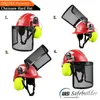 Klättring hjälmar ce skogsbrukssäkerhetshjälm med visir ansikte mesh sköld motorsåg arbete abs Hard Hat Ansi Industrial Work Cap Head Protection Europe Europe