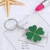 Çanta Parçaları Aksesuarlar Yaratıcı Yeşil Renk Fourleaf Clover Fortune Keychain Anahtar Zincir Yüzük Kolye Kızlar Sevimli Anahtar Hediyeler 231219