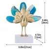 Decorative Figurines Blue Ore Peacock Statue Decor Brass Animal Birds For Modern Art Home Decorations Decoration Living Room Small Shelf