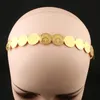 Chains Ladies Hair Accessories Jewelry Omani Kurdish Coins Gold Plated Arabic Wedding Bridal Headwear Diadem 231219