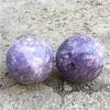 Figurines décoratives en Quartz naturel violet, 1 pièce, boule de sphère de lépidolite, pierres de guérison pour la décoration de la maison