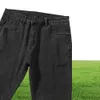 Jeans Men Black Moto Skinny Stretch Ripped Denim Pencil Pants Streetwear s Pure Color Elastic 2204086750537
