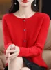 Womens Sweaters Long Sleeve Cashmere Women Knitted 100% Pure Merino Wool Spring Autume ONeck Top Cardigan Clothing Knitwear 231219