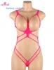 Prune Coupe Ouverte Sexy String Teddy Lingerie Langery Erotische Lingerie