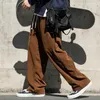 Мужские повседневные брюки, свободные и прямые, вельветовые, с эластичной резинкой на талии, спортивная модная уличная одежда, весенние мужские брюки для бега 231220