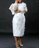 Ubranie etniczne Afrykańskie sukienki na przyjęcie weselne dla kobiet biały jesień elegancka elegancka o długim rękawie bodycon sukienka dashiki