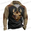 Herren-Kapuzenpullover, Sweatshirts, Retro-Herren-3D-Kapuzenpullover, Elch, Hirsch, Festival, Reißverschluss-Hoodie für Herren, modisch, übergroß, Herbst-Herrenpullover, Kapuzenpullover, Herrenbekleidung, Oberteile T231220