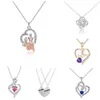 Giochi di gioielli Regalo per donne Eternal Rose Gift Box /W Heart Necklace I Love You to the Moon and Back Flower Jewelry Box per il compleanno del matrimonio 231219