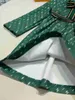 Marka Kız Elbise Logosu Baskı Yakel Çocuk Elbiseleri Boyut 110-160 Yeşil Taş Çat Tie Bebek Tasarımcı Etek Toddler Frock Dec10