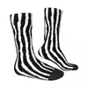 Chaussettes pour hommes Forwi Zebra Noir Blanc Motif Texture Peinture Mâle Hommes Femmes Bas d'été Hip Hop