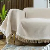 Тканый хлопковый чехол для дивана, однотонное нескользящее полотенце для дивана для гостиной, мебельный декор, гобелен, чехол для дивана 231220
