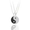 Colares de pingente combinando colar 2 peças de aço inoxidável yin yang puzzle peça aniversário jewlery presentes para casal/amigos