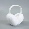 Basker Autumn Winter Cute Plush Ear Muffs öronproppar Kvinnor Solid Color Päls hörlurar Fällbara varmare varmare utomhuscykel öronmuffar