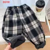 Winter Boys Thick Pants Kids Plus Velvet Warm Trousers Children Padded Cotton Long Autumn Casual Sports 2 10 Yrs 231220