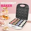 Fabricantes de pan Donut Maker Machine 1400W Enchufe de EE. UU. 110V 16 Donuts Mini panqueques antiadherentes para desayuno Snacks Postres