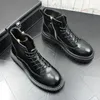 Boots Korean Style Mens Leisure Platform Black Original Leather Cowboy Shoes Spring Autumn Boot Trend Handsome Ankle Botas Mans