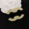 Brooches Pins Designer Stamp Clothing Jewelry Fashion Pearl Gold Plated Mens Womens Brand Double Letter Pendant Brooche Sweater Suit Brought Pin