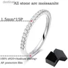 Solitaire Ring Smyoue Test passerade Moissanite Ring Matching Wedding Diamond Band för kvinnor 925 Sterling Silver Female Crown Single Tail Ringl231220