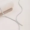 Цепочки из муассанита 17,6, теннисная цепочка из стерлингового серебра S925, ожерелье с кисточками, женские ювелирные изделия с бриллиантами