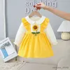 Girl's Dresses Girls Princess Sweet Dress Spring Autumn Children Baby Kids Sunshine Sunflower Long sleeve Holiday Birthday Dress