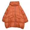 Mulheres Down Parkas Lagabogy Inverno Mulheres Pato Branco Jaqueta Com Capuz Quente Oversize Puffer Casaco Feminino Casual Solto Parkas Bolso Outwear 231220