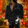 Mäns avslappnade skjortor 2024 Festival klänning Hot Sale Christmas Long Sleeve Shirt Party Men's Shirt 3D Print Casual Fashion Men's Clothing Tops T231220