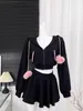 Robes de travail Style japonais Kawaii Costume Caual Cardigan court à capuche Y2k Mini jupe tenues noir serré Lolita ensembles de mode femme 2023