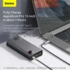 Mobiltelefon Power Banks Baseus PD 65W Power Bank Fast Charging Extern Battery Portable Charger 20000Mah Powerbank för iPhone Xiaomi MacBook J231220