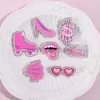 Pink Series Metal Brosch Leopard Butterfly Boxing Gloves Roller Skate Tongue Cherry Book I Are Enough Girl Badge Punk Pin Jewelry