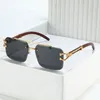 Sonnenbrille 2023 Double Beam Cut Square Randlose Brille Männliche europäische und amerikanische Mode Leopard Trend Weiblich