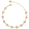 ネックレスイヤリングセットZhukou Pink Heart for Women Stones Bracelets Gold Nobleディナーパーティー卸売VL315