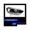 Faróis de carro Carro LED Faróis Montagem para VW Golf Sportsvan Farol Drl Luz de circulação diurna Streamer dinâmico Turn Signal Head Dhraj