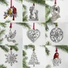 Kerstboom Decor Hanger Hangende Metalen Ornamenten Kerstman Sneeuwvlok Kerstboom Sneeuwpop Dieren Krans 1220