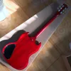 Gitara elektryczna SG, podstrunnica z drzewa różanego, chromowany sprzęt, przezroczysty czerwony, 2 pickupy, solidna mahoniowa gitara body, bezpłatna wysyłka