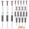 20Pcs 3in1 Multicolor Ballpoint Pen 07mm Retractable Fine Point Pens for Students Nurse Office Workers Black Blue Red Color 231220