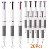 20 pièces 3 en 1 stylo à bille multicolore 07mm stylos à pointe Fine rétractables pour étudiants infirmières employés de bureau couleur noir bleu rouge 231220