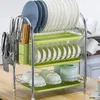 Kitchen Storage 2 Tier Dish Drainer Rack Holder Drying Plate Cup Cutlery Plates With Mug