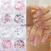 Nail Glitter Stars Art Sequins Pink Hearts Hexagon Round Holographic Colorful Shining Flakes DIY Manicure Decoration LEBXMS-01