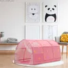 Toy Tents Cave Tent for Kids Cartoon Star Moon Space Bed Indoor Tent Play House For Boys and Girls Privacy Tents Bed Children Room Decor Q231220