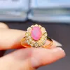 Eheringe Opal-Verlobungsring Einzigartiger Cluster-Ring aus Gelbgold im Ovalschliff mit Perlen 925 Silber Opalring 231219