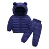 Clothing Sets Autumn Winter Children Clothing Set Baby Boys Girls Cotton Hooded Down Jacket Pants 2Pcs For Kids Snowsuit Warm Costume 0-5T 231219