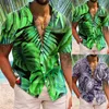 Men's Casual Shirts Men Hawaiian Aloha Lapel Button Abstract Print Summer Short Sleeve Fashion Top Blouse Male Holiday Travel Wear