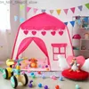 Oyuncak Tents 100*130cm 2 Children'in oyuncak çadırları erişilebilir kapalı açık kale prenses çadır yatak büyük boy ev katlanır çadırlar Q231220