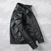 Mężczyzny FURA FAUX WHURESALES MENS Casual Black Oryginalny skórzany kurtka Slim Style Business Cowhide Płaszcz Plus Ojca S 231219